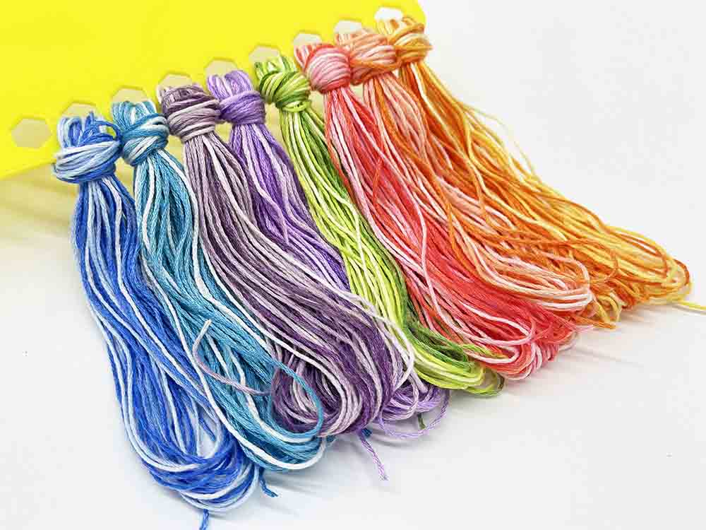 8pcs Gradient Color Series Cross Stitch Thread Polyester 6-Strand Braided Thread DIY Embroidery Floss Cross Stitch Thread