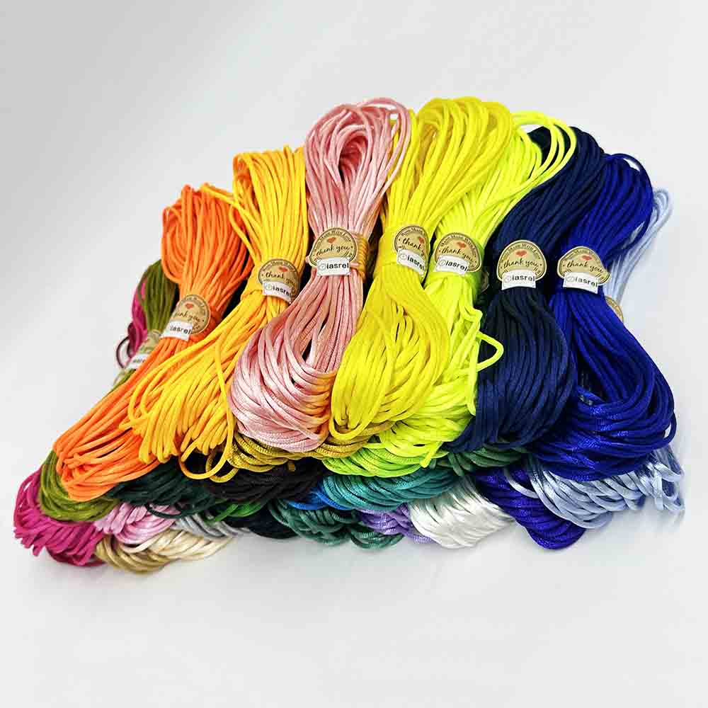 1.5mm 2.0mm 2.5mm 20Yards/lot 28pcs Macrame Beading Cord Chinese Knotting Cord Silky Macrame Braided Satin Rope Cord