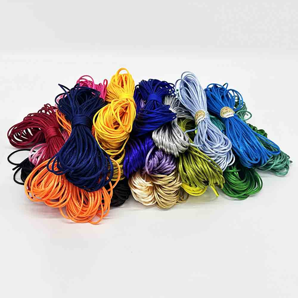 1.5mm 2.0mm 2.5mm 20Yards/lot 28pcs Macrame Beading Cord Chinese Knotting Cord Silky Macrame Braided Satin Rope Cord