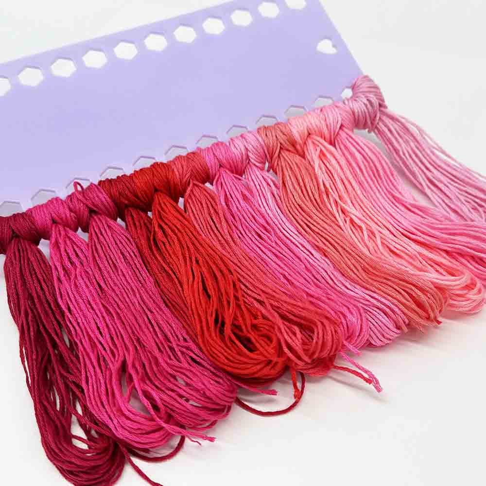 12pcs Gradient Red Color Series Cross Stitch Thread Polyester 6-Strand Braided Thread DIY Embroidery Floss Cross Stitch Thread