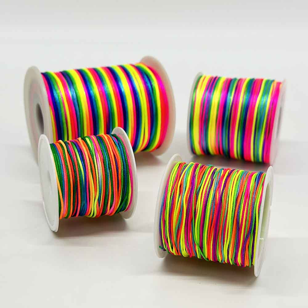 0.8/1.0/1.5/2.0mm Rainbow Nylon Cord Thread Bracelet Braided String Chinese Knotting Macrame Cord