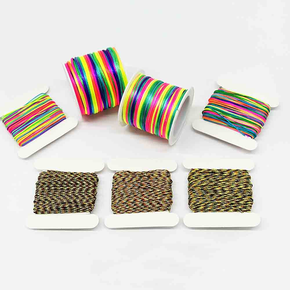 0.6/0.8/2/2.5mm Nylon Rainbow Beading String for DIY Handmade Crafts