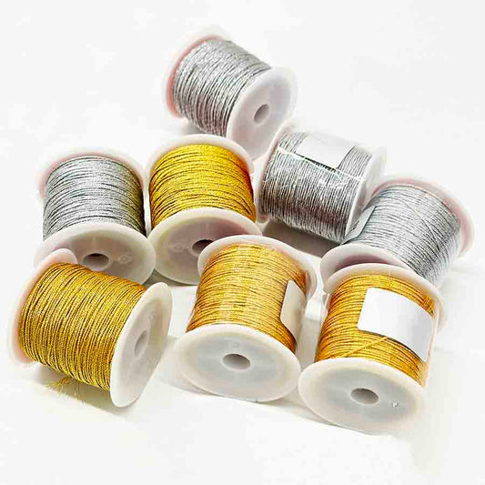 Gold Silver Cord 0.2mm 0.4mm 0.6mm 0.8mm 1mm Nylon Cord Thread String Rope Bead Wires