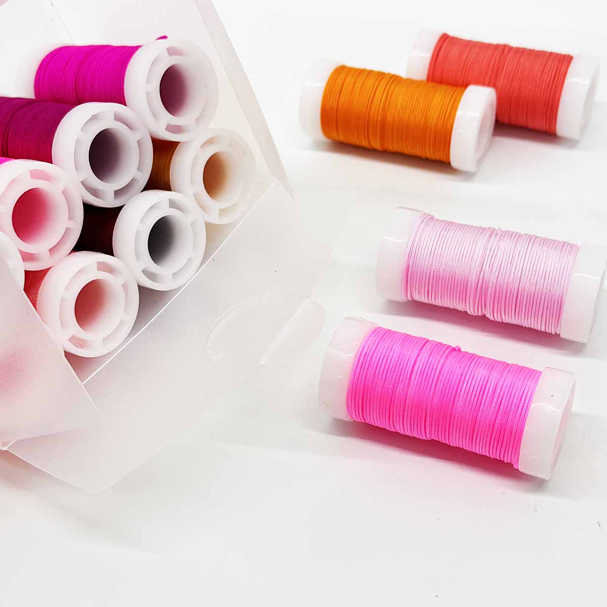 No.72 0.8mm 12rolls/set Pink Series DIY Jewelry Bracelet Jade Thread String